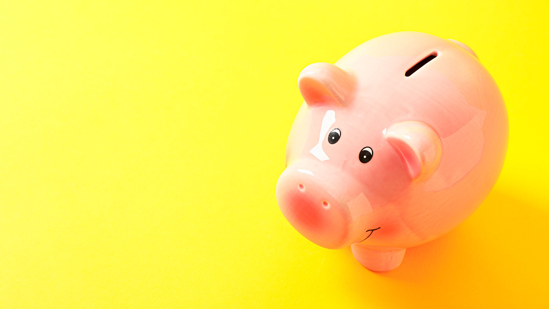 Pinkki säästöpossu ja euroja.