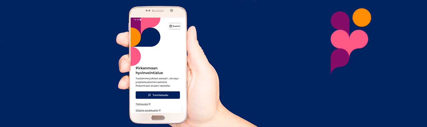 Kännykän näyttö niin, että siinä näkyy Digiklinikan tunnistautumisnäkymä.