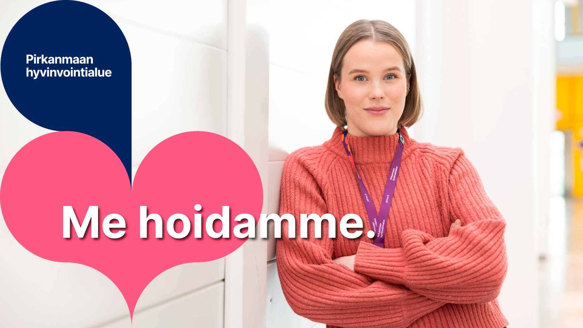 Pirhan työntekijä katsoo kohti kameraa, kuvassa lukee 