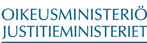 Oikeusministeriön logo.
