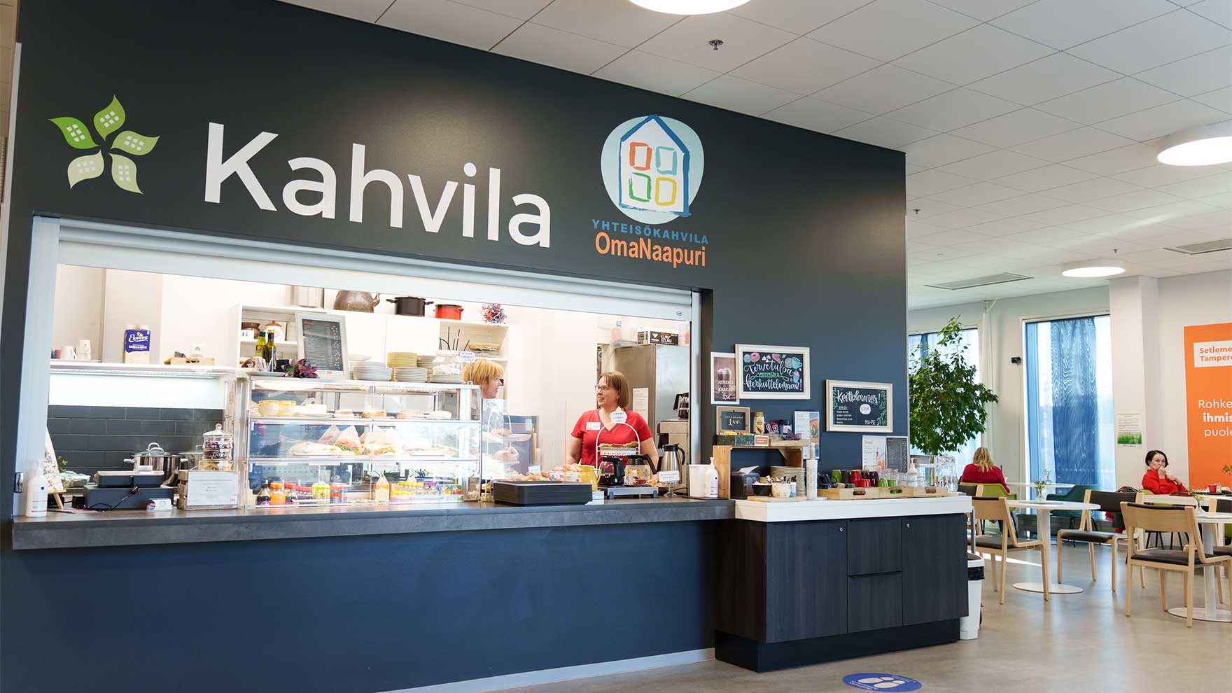 Tesoman hyvinvointikeskuksen kahvila.